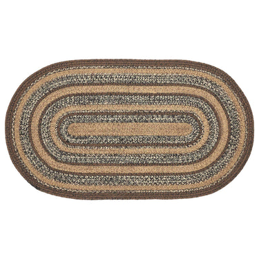 Espresso Jute Braided Rug Oval with Rug Pad 27